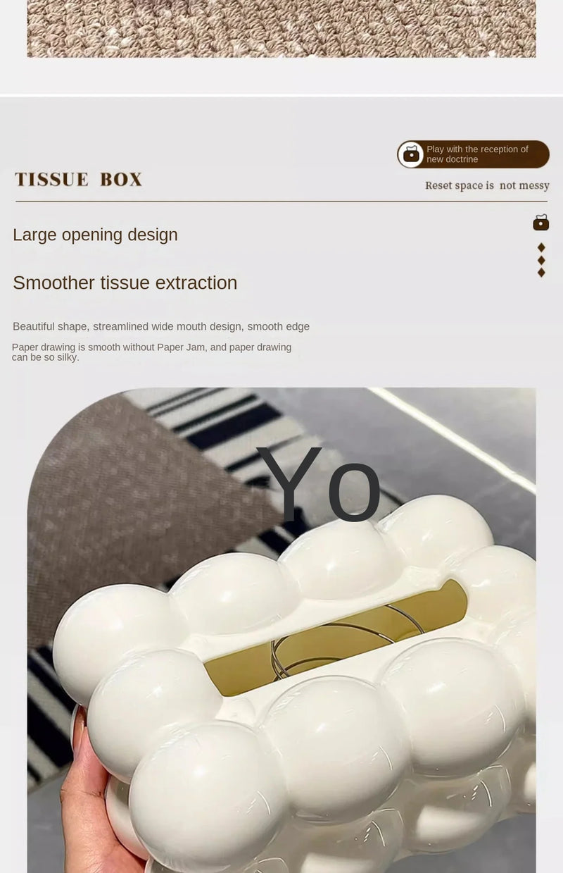 Cloud Design Tissue Boxes Storage Napkin Holder Paper Case Organizer Ornament Craft Desktop Tissue Holder Kitchen Tissue Box