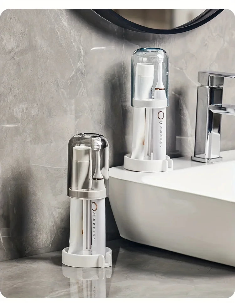 Suporte para escova de dentes com tampa de poeira,