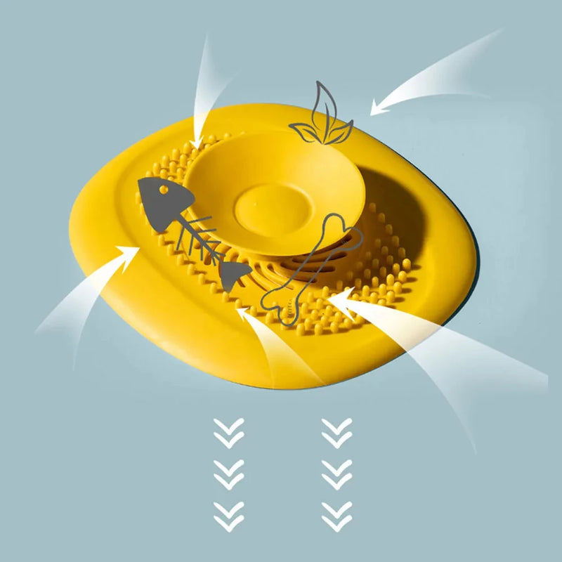 Silicone Anti-blocking Bathtub Stopper for Bathroom Floor Drain Shower Sink Kitchen Household Strainer Tools