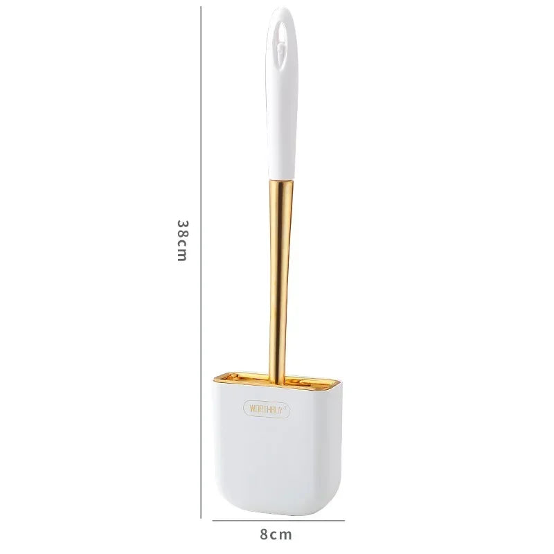 Escova de banheiro de silicone de luxo para parede com suporte