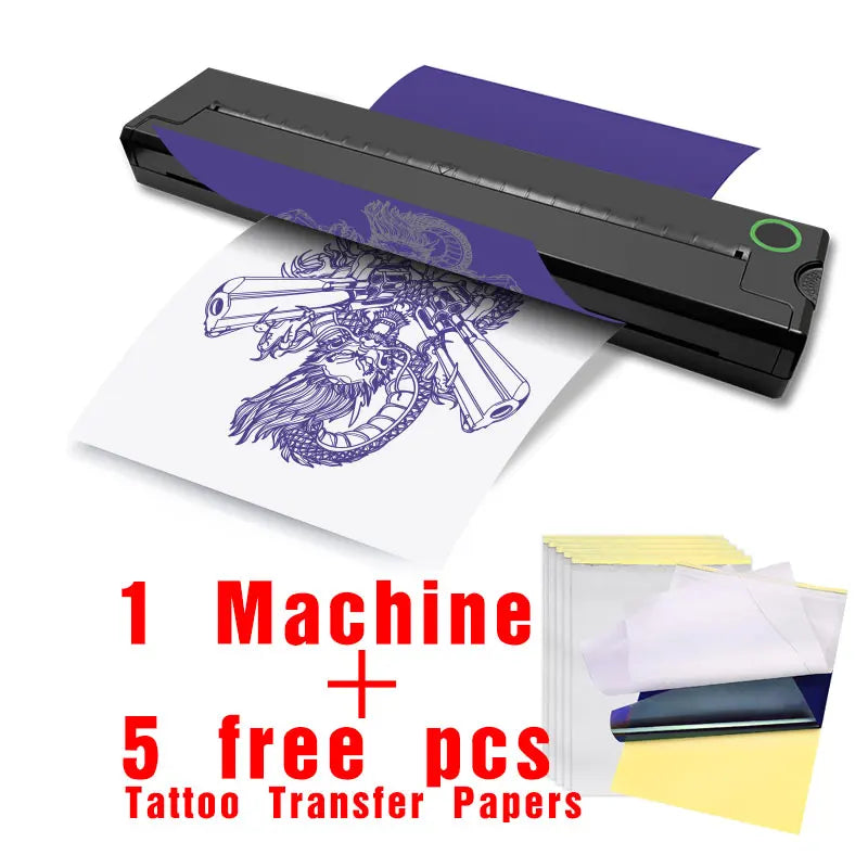 Portable Printer Thermal Tattoo Stencil PDF Word Office Print A4 Wireless Transfer Photo Bluetooth Machine Use SmartPhone