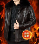 Leather Jacket Men Coats 2024 Brand High Quality PU Outerwear Men Business Winter Faux Fur Male Jacket Fleece