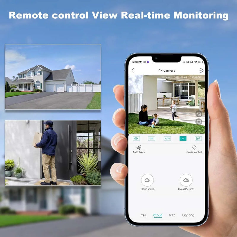 8MP 4K WiFi Solar Camera Outdoor Wireless CCTV Surveillance Camera With Solar Panel Dual Lens PTZ IP Cam Security Protection