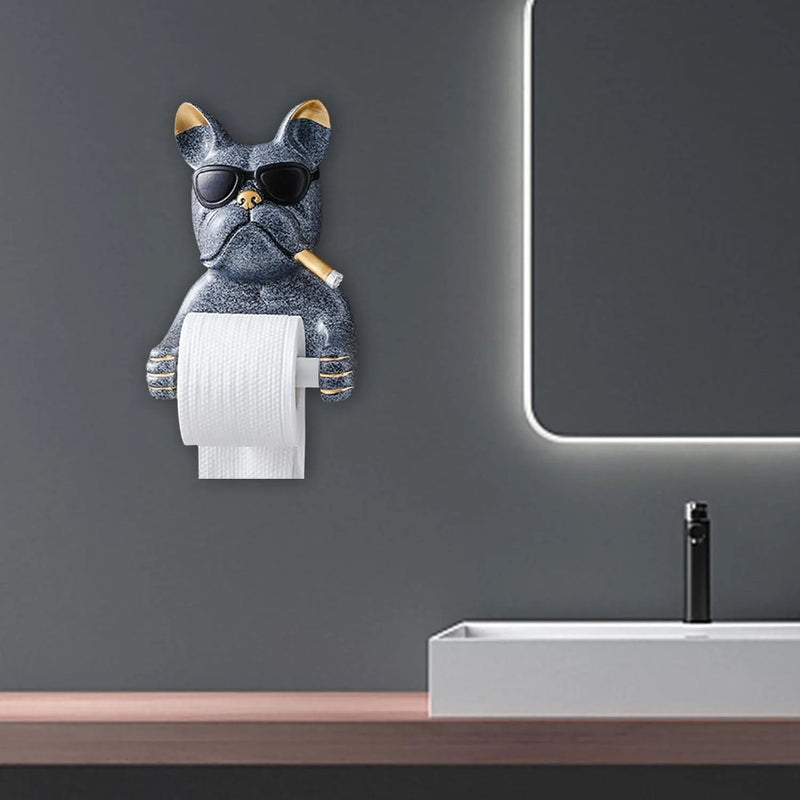 Sleek Dog Sculpture Paper Towel Holder for Modern Home Decor