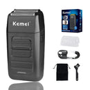 Kemei Rechargeable Cordless Shaver for Men Twin Blade Reciprocating Beard Razor Face Care Multifunction Strong Trimmer KM-1102