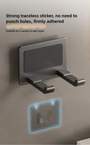 Suporte de secador de cabelo de parede compatível com organizador de metal com almofada antiderrapante, organizador de acessórios para prateleiras de banheiro de quarto