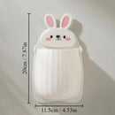 1pc Cute Rabbit Storage Rack No Punching Marking Required Makeup Brush Storage Box Bathroom Wall Mounted Toothbrush Holder