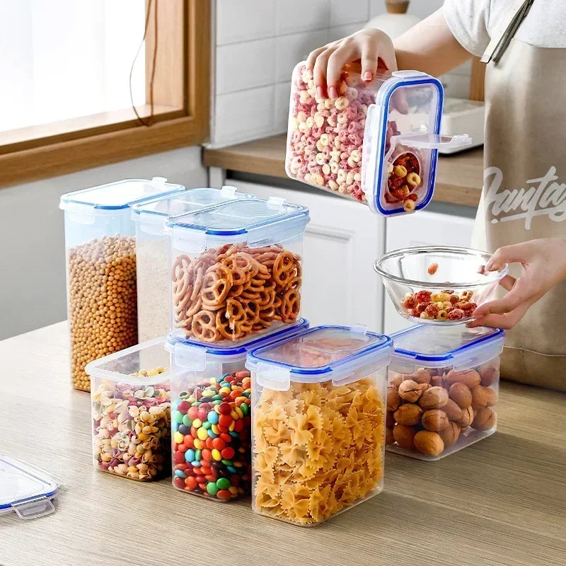 Food Storage Containers with Lids Stackable Treat Box Containers for Kitchen Pantry Organization Containers for Rice Dispenser