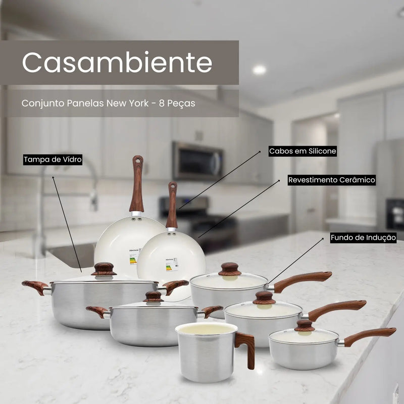 New York Casambiente Cookware Set With Glass Lid