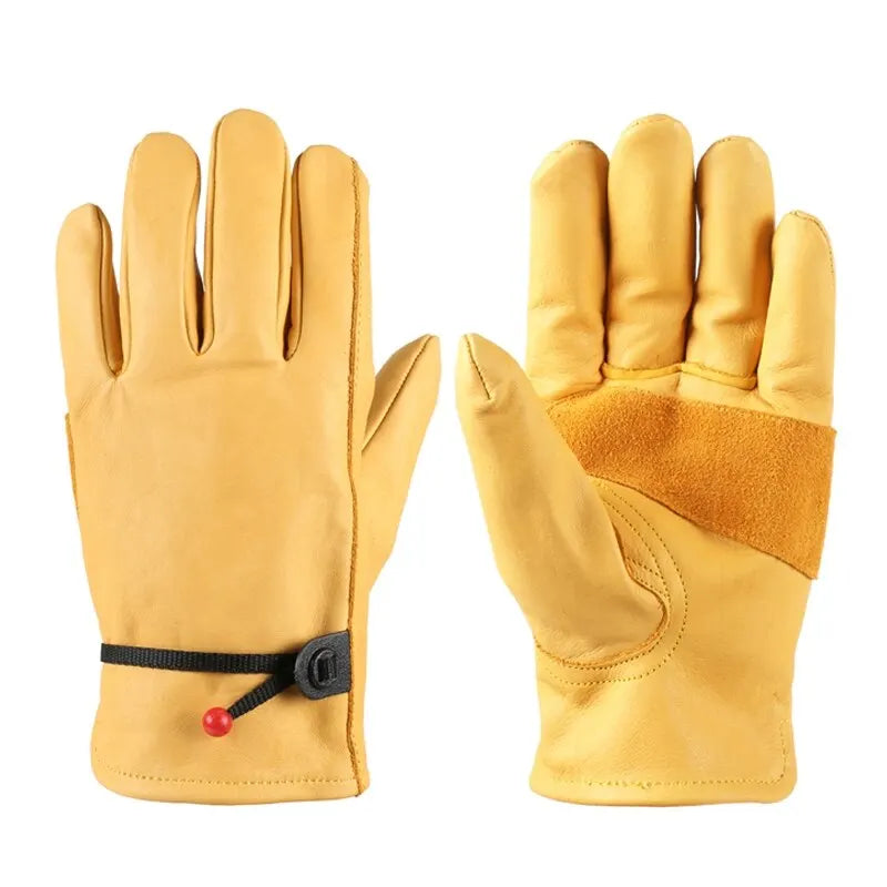 1 Pair Yellow Cowhide Gloves Soft Sensitive Gloves Finger Guards for TIG Welding TIG Glove Bike Accessoris