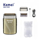 Kemei KM-1536 Men's Electric Shaver - Portable USB Rechargeable Trimmer,Waterproof Travel-Friendly with Reciprocating Razor Head