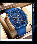 LIGE Man Watch Fashion Luxury Waterproof Silicone Strap Quartz Men's Watches Luminous Sports Auto Date Chronograph Simple Clocks