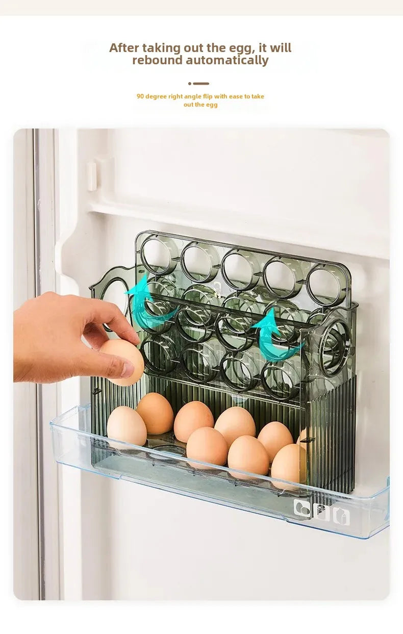 Egg Storage Box Automatic Turning Preservation Box For Fridge Side Door Kitchen Special Egg Holder Support Wholesale