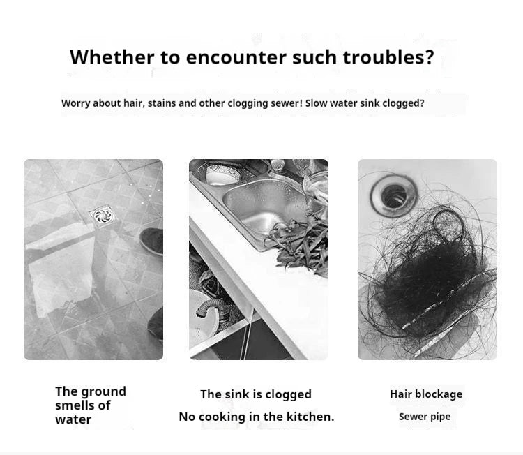 Esgoto com ventosa, tapete de drenagem de piso, cozinha, banheiro, filtro de cabelo antientupimento