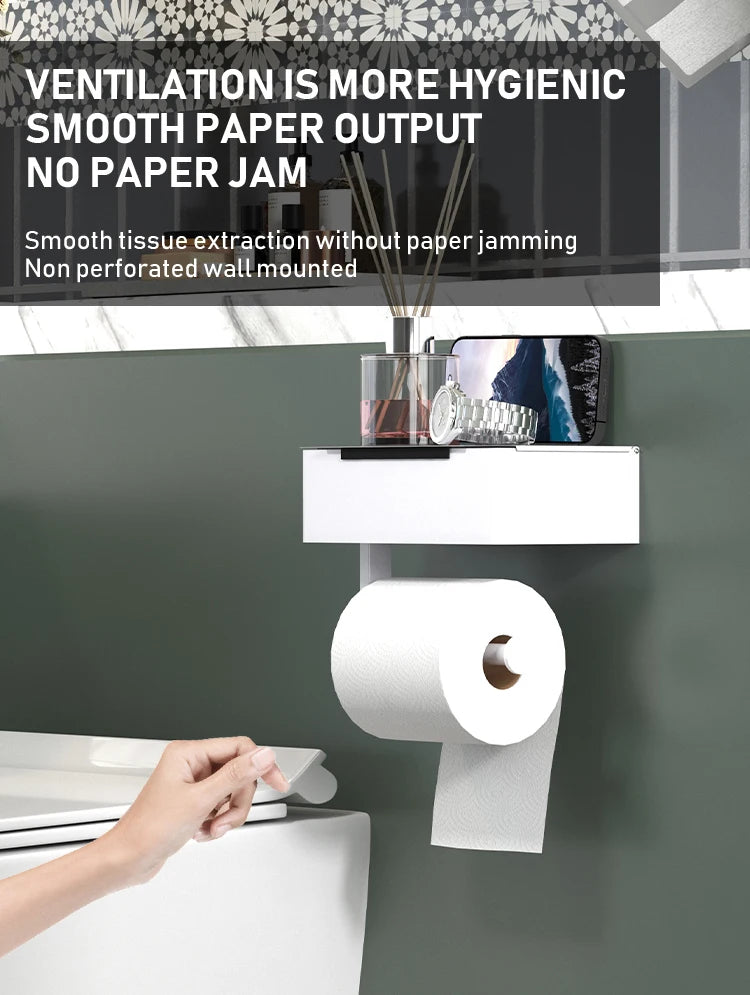Tissue holder, non perforated toilet paper holder, bathroom privacy tissue box, roll paper holder, wet wipe box