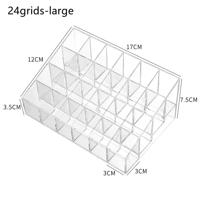 Clear 9-40 Grid Lipstick Stand Case Makeup Organizer Storage Box Lipstick Display Stand Holder Cosmetic Jewelry Organizer Box