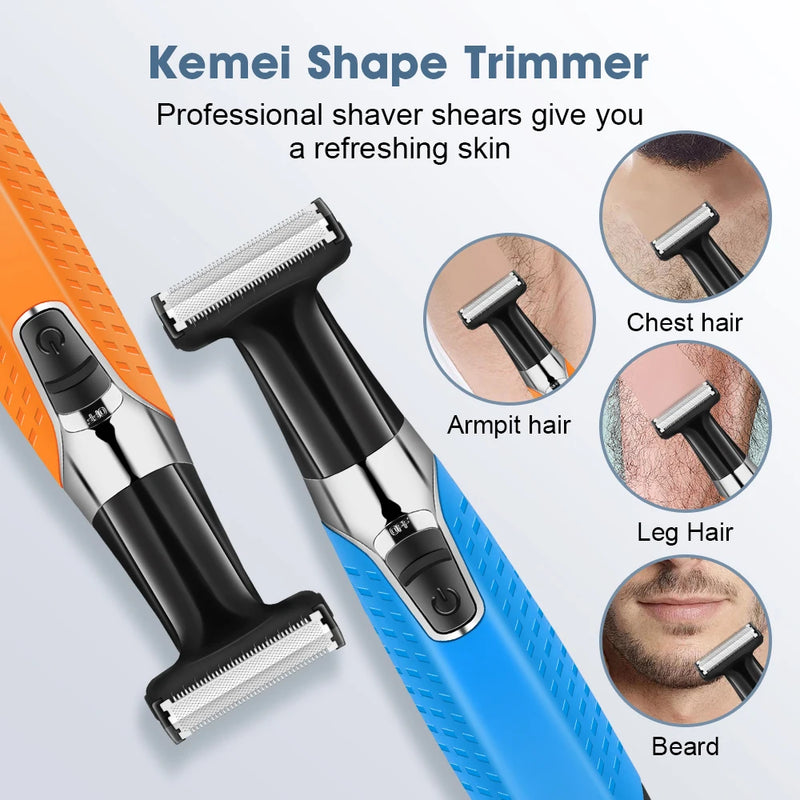 Kemei KM-1910 Waterproof Electric Shaver Eyebrow Trimmer USB Rechargeable Razor Men's Beard Trimmer Shaving Machine for Men