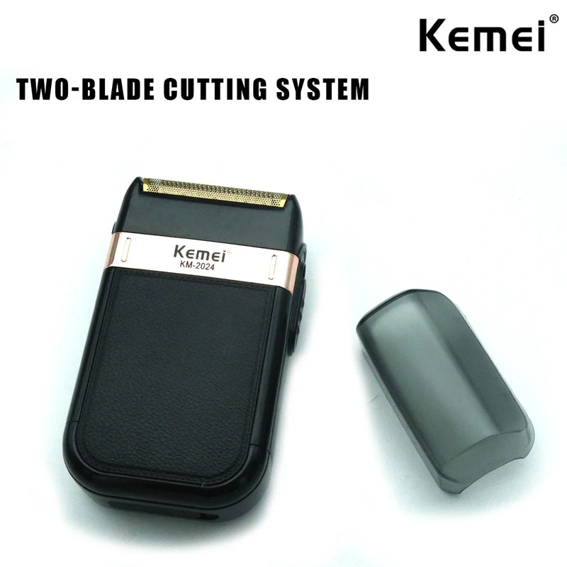 Kemei KM-2024 Professional Men's Shaving Machine USB Charging Electric Shaver Waterproof Beard Trimmer Hair Trimmer Machine