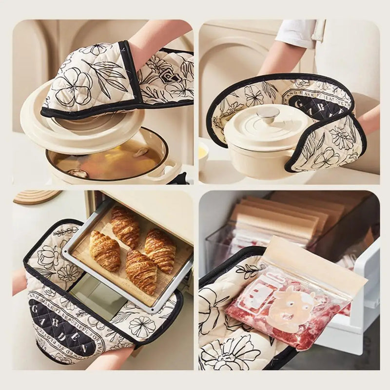 Anti-Scald Gloves Heat-Resistant Extra Long Cooking Gloves Anti-Scald Gloves Long-Lasting Design For Cooking Enthusiasts