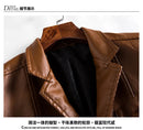 2025 spring and autumn new coat men's warm leather casual popular men's pu leather jacket leather suit mens 4XL
