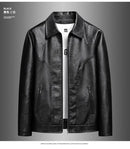 2025 new men's trendy coat leather jacket, PU jacket, black, light green optional, Asian size M-7XL