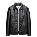 2025 new men's trendy coat leather jacket, PU jacket, black, light green optional, Asian size M-7XL