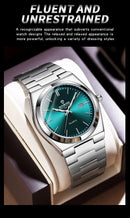 UTHAI Men Watch Light Luxury Brand Stainless Steel Double Calendar Waterproof Male Business Leisure Fashion Quartz Clock Watches