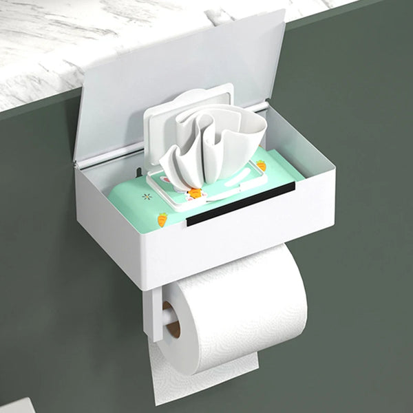 Tissue holder, non perforated toilet paper holder, bathroom privacy tissue box, roll paper holder, wet wipe box