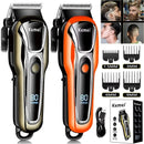 Kemei Professional Hair Clipper Electric Barber Clipper USB Rechargeable Hair Trimmer for Men  LCD Display Haircut Set KM-PG1990