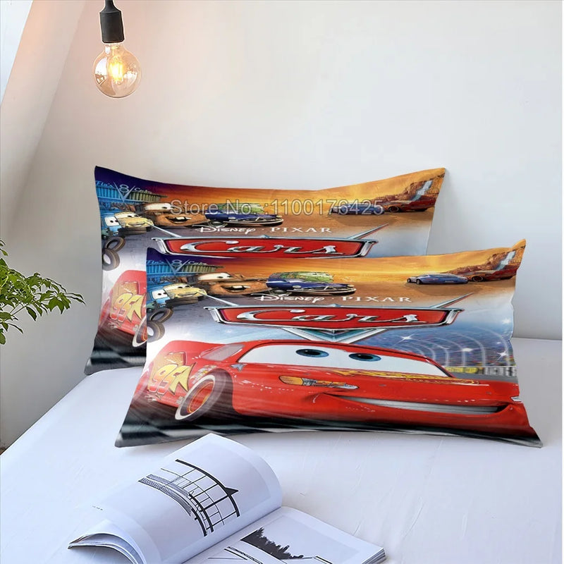 Cars Lightning McQueen Mater 3D Print Bedding Set Comforter Cover With Pillowcase Soft Duvet Cover Set for Children Boys Gift ﻿