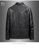 2025 new men's trendy coat leather jacket, PU jacket, black, light green optional, Asian size M-7XL