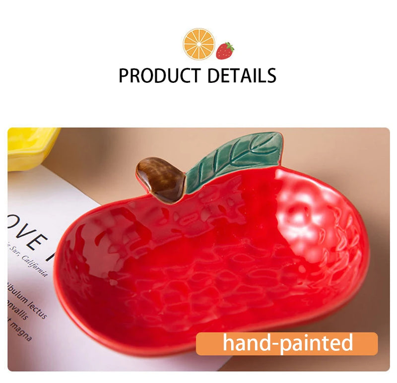 Fruit Shape Sauce Dish Ceramic Seasoning Dipping Bowl Ketchup Soy Vinegar Dip Dish Fruit Salad Butter Plate Tableware Decoration