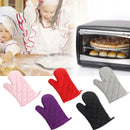 1PCS Oven Mitts Heat Resistant Microwave Oven Glove Cotton Linen Baking BBQ Non-slip Oven Mitts Kitchen Cooking Supplies Tools