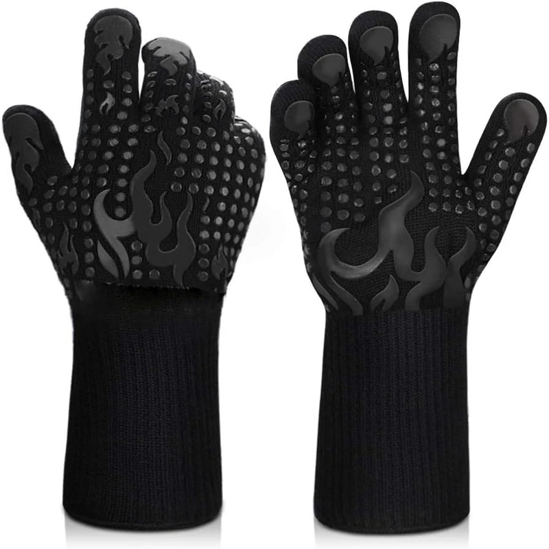 Universal Anti-Slip Heat-Resistant Barbecue Oven Gloves Fireproof Kitchen Cooking Gloves Suitable for High Temperatures up to 80