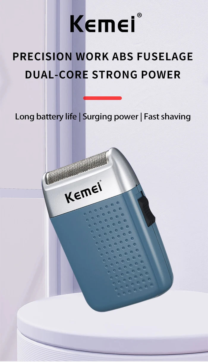 Kemei Mobile Electric Foil Shaver Mini Rechargeable Cordless Travel Razor Portable One Blade Wet and Dry Shaving Machine for Men