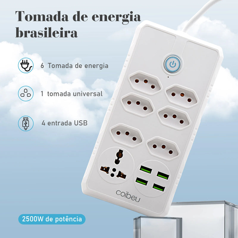 5 meters electric extension, electric extension, Brazil line filter, USB socket, power strip, extension socket, long USB socket