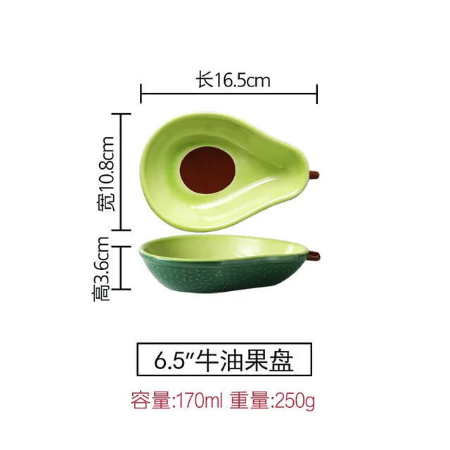 Creative Ceramic Salad Plate Small Avocado Carrot Dish Dessert Bowl Fruit Salad Serving Plate
