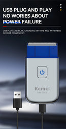 Kemei T100 Portable Travel Shaving Machine Men Beard Trimmer Mini Electric Shaver Rechargeable Foil Reciprocating Safety Razor