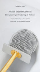 Escova de banheiro de silicone de luxo para parede com suporte