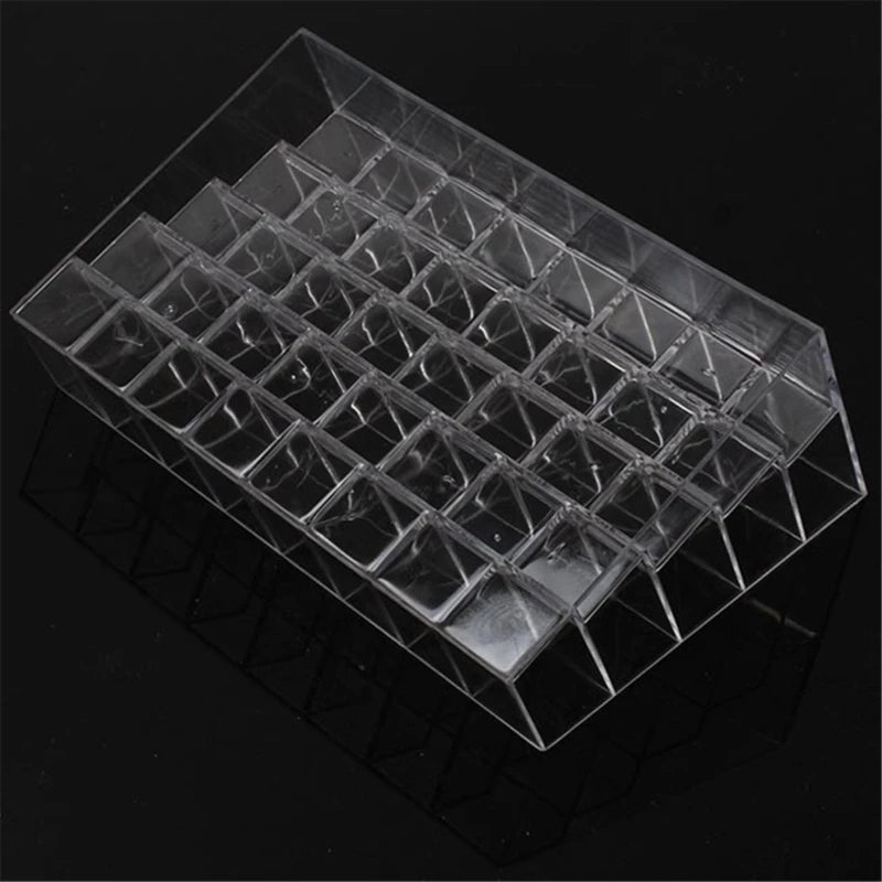 Clear 9-40 Grid Lipstick Stand Case Makeup Organizer Storage Box Lipstick Display Stand Holder Cosmetic Jewelry Organizer Box