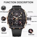 LIGE Man Watch Fashion Luxury Waterproof Silicone Strap Quartz Men's Watches Luminous Sports Auto Date Chronograph Simple Clocks
