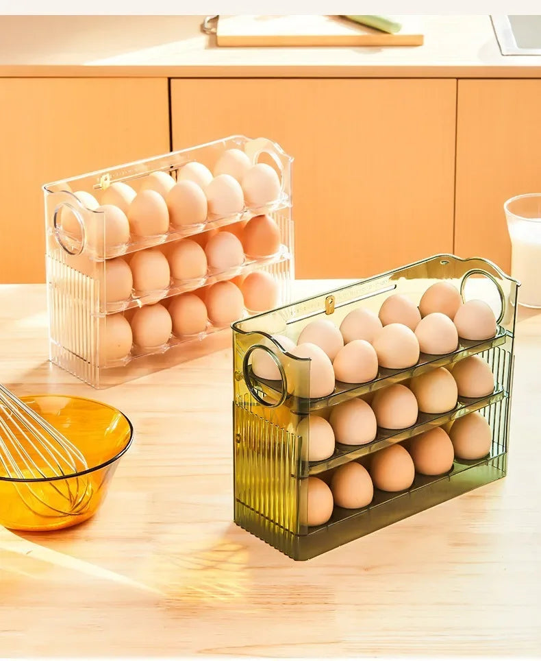 Egg Storage Box Automatic Turning Preservation Box For Fridge Side Door Kitchen Special Egg Holder Support Wholesale