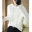 Hooded Sweater Woman Autumn Winter Long Sleeve Warm Bottoming Shirt Solid Casual Pullovers Knit Tops Korean Fashion Jumper 2025
