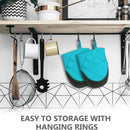 1 Pair Kitchen Oven Gloves High Heat Resistant Short Oven Mitts with Non-Slip Grip Surfaces and Hanging for BBQ Baking Cooking