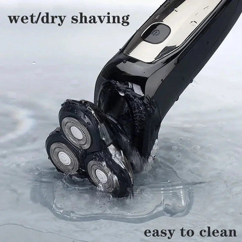 Kemei Waterproof LCD Display Electric Shaver Men Wet Dry Beard Razor Facial Shaving Machine Rechargeable KM-1524