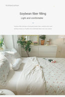 Pure Cotton Summer Cooling Duvet Four-Piece Set Lace Soybean Fiber Airable Cover