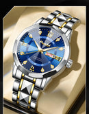 POSHI Men's Watch Date Week Fashion Watch Men Original Waterproof Non-mechanical Luminous Dual Calendar Quartz Wristwatch