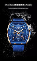 LIGE Man Watch Fashion Luxury Waterproof Silicone Strap Quartz Men's Watches Luminous Sports Auto Date Chronograph Simple Clocks