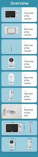 4.3 Inch Video Baby Monitor With Digital Zoom Surveillance Camera Auto Night Vision Two Way Intercom Babysitter Security Nanny