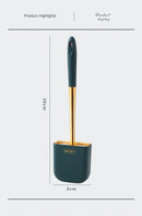 Escova de banheiro de silicone de luxo para parede com suporte